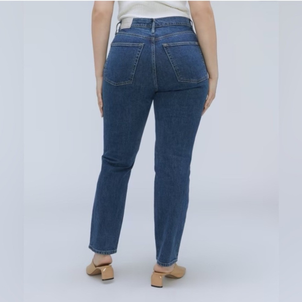 Everlane The Curvy Cheeky Jean High Rise Straight Crop Medium Wash Size 27 Crop - Picture 2 of 13